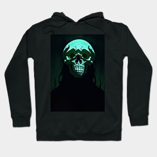 Neon Cyan Skull Hoodie